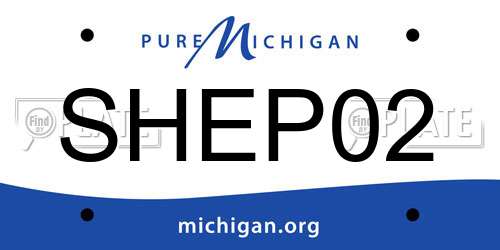 SHEP02 Michigan License Plate