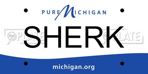 SHERK Michigan License Plate