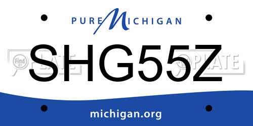 SHG55Z Michigan License Plate