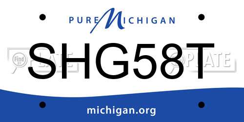 SHG58T Michigan License Plate