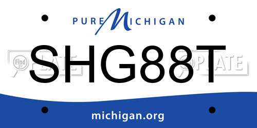 SHG88T Michigan License Plate