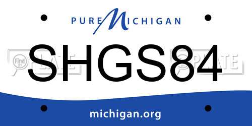 SHGS84 Michigan License Plate