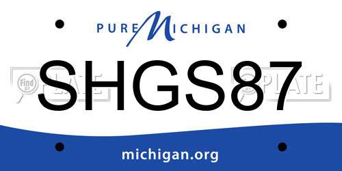 SHGS87 Michigan License Plate