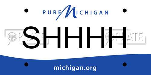 SHHHH Michigan License Plate