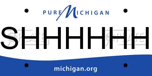 SHHHHHH Michigan License Plate