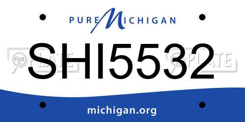 SHI5532 Michigan License Plate