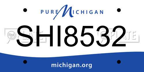 SHI8532 Michigan License Plate