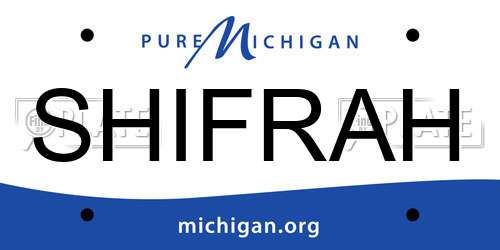 SHIFRAH Michigan License Plate