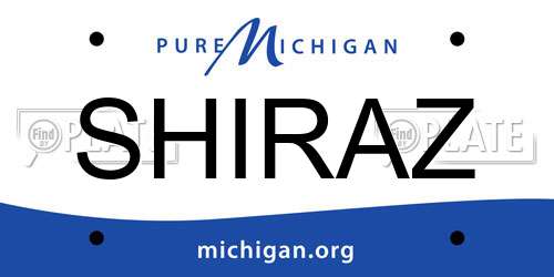 SHIRAZ Michigan License Plate