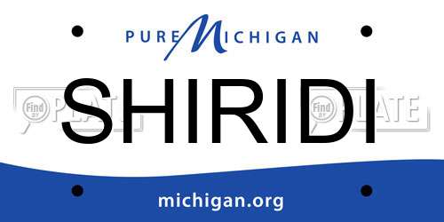 SHIRIDI Michigan License Plate