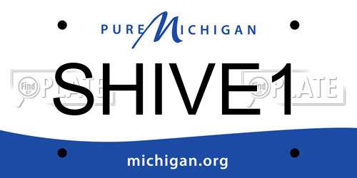 SHIVE1 Michigan License Plate