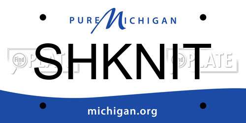 SHKNIT Michigan License Plate