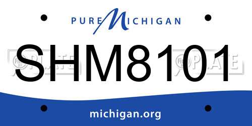 SHM8101 Michigan License Plate