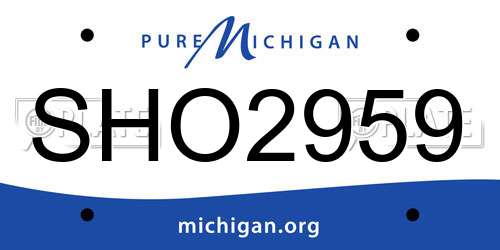 SHO2959 Michigan License Plate