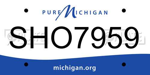 SHO7959 Michigan License Plate
