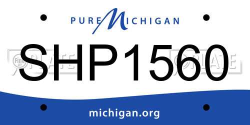 SHP1560 Michigan License Plate