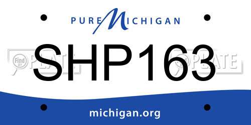 SHP163 Michigan License Plate