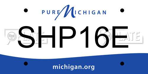 SHP16E Michigan License Plate