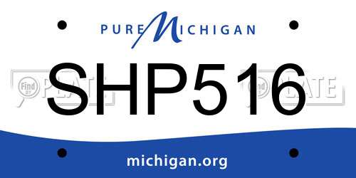SHP516 Michigan License Plate