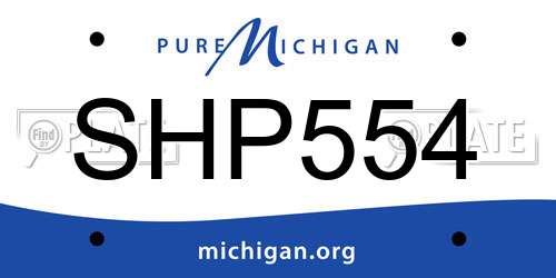 SHP554 Michigan License Plate