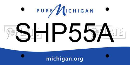 SHP55A Michigan License Plate