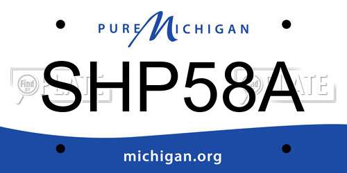 SHP58A Michigan License Plate