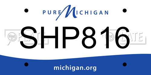 SHP816 Michigan License Plate