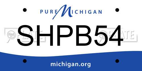 SHPB54 Michigan License Plate