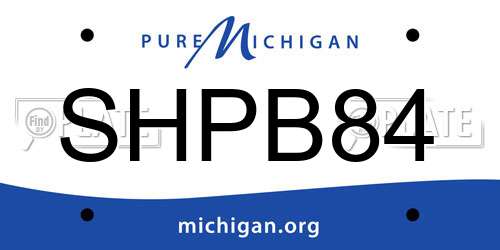SHPB84 Michigan License Plate