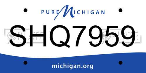SHQ7959 Michigan License Plate