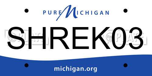 SHREK03 Michigan License Plate