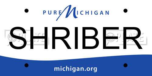 SHRIBER Michigan License Plate