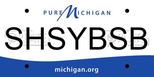 SHSYBSB Michigan License Plate