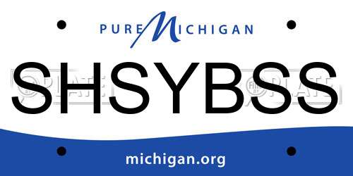 SHSYBSS Michigan License Plate
