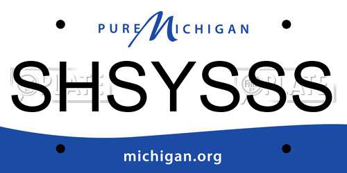 SHSYSSS Michigan License Plate