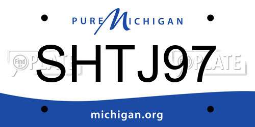 SHTJ97 Michigan License Plate