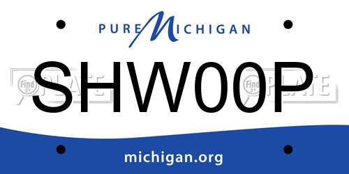 SHW00P Michigan License Plate