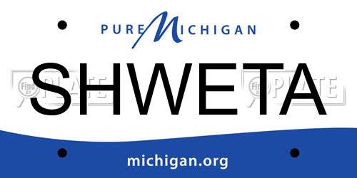SHWETA Michigan License Plate