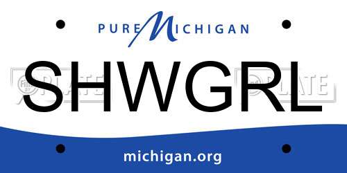 SHWGRL Michigan License Plate