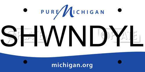 SHWNDYL Michigan License Plate