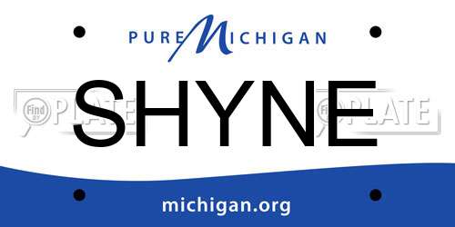 SHYNE Michigan License Plate