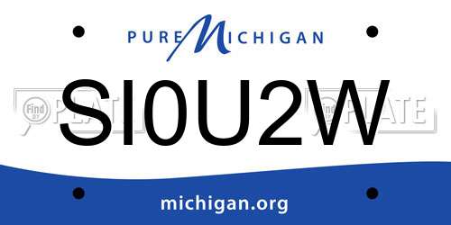 SI0U2W Michigan License Plate
