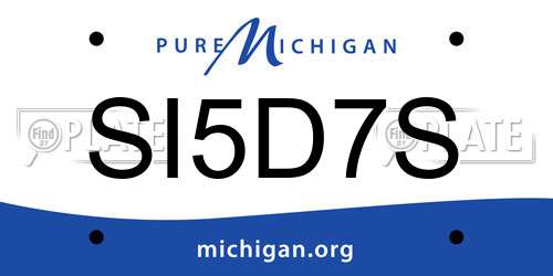 SI5D7S Michigan License Plate