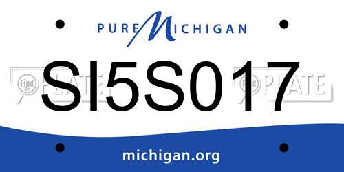 SI5S017 Michigan License Plate
