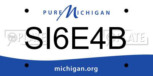 SI6E4B Michigan License Plate