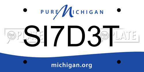 SI7D3T Michigan License Plate