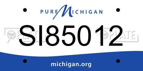 SI85012 Michigan License Plate