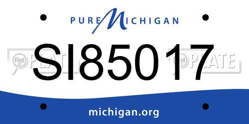SI85017 Michigan License Plate