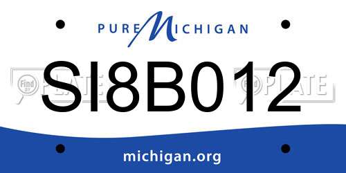 SI8B012 Michigan License Plate