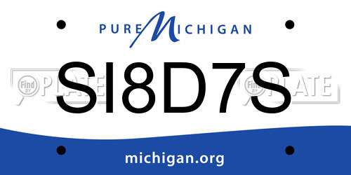 SI8D7S Michigan License Plate